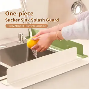 Kitchen Sink Silicone Splash Guard, Non-Slip Easy Clean Countertop Divider, Large Suction Cups, Fits Standard Sinks, Home & Restaurant Use