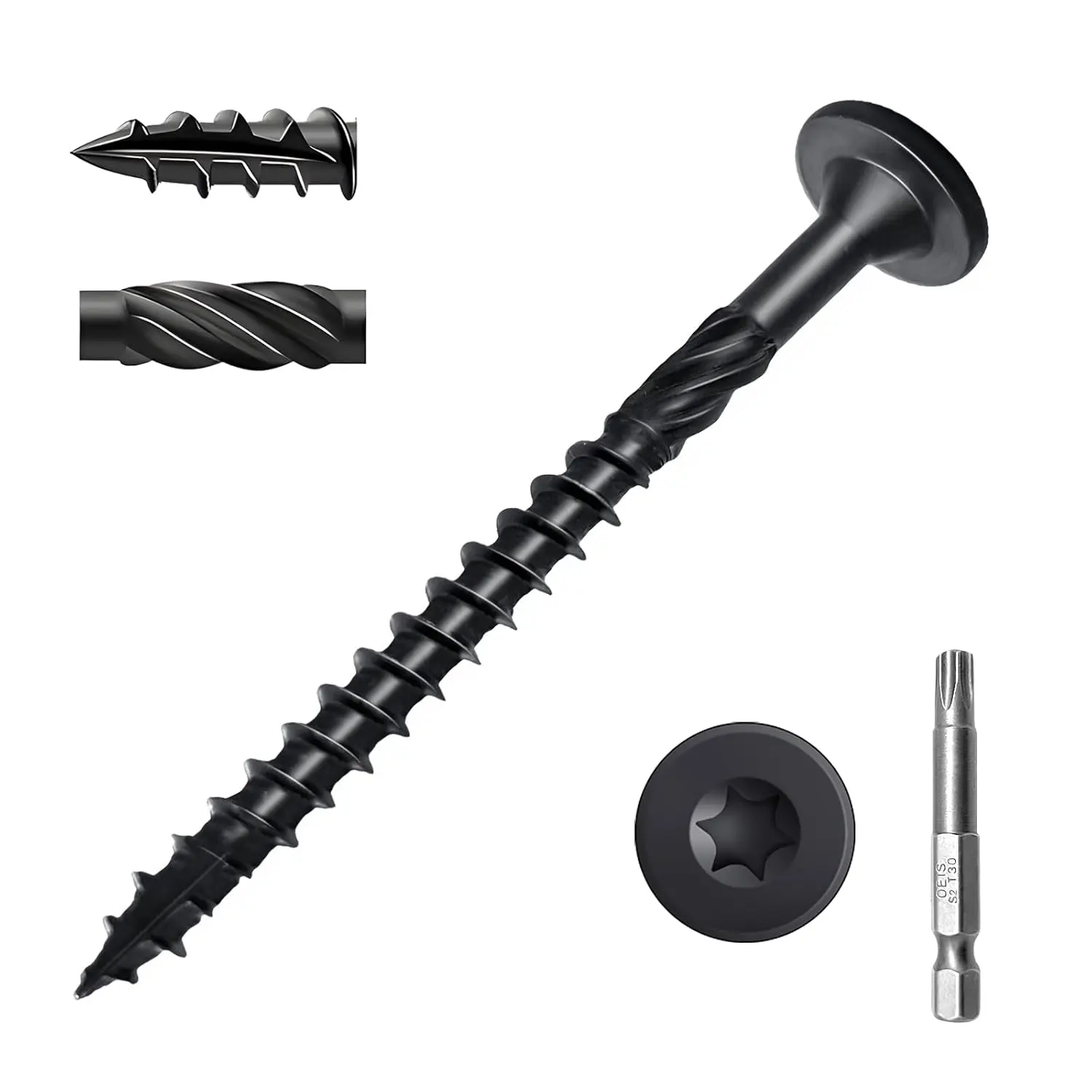 8 Inch  Screws 150 count, Heavy Duty Deck Screws with T30  Drive Structural Screws for Timber/Log/Landscaping  (#14 x 8)