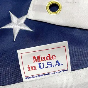 2x3 2.5X4 3X5 4X6 5X8 6X10 8X12 10X15 American Flag Outdoor Heavy Duty, 100% Made in USA, US Flag 2x3 2.5X4 3X5 4X6 5X8 6X10 8X12 10X15 ft, USA Flag with Embroidered Stars and Sewn Stripes Brass Grommets Water Proof Banners Christmas