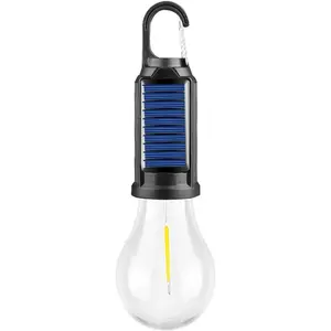 1 Pcs Solar Rechargeable Hooked Camping Light,led Solar Tent Lights Battery Powered with Clip Hook, Portable Outdoor Waterproof Emergency Light Bulb for Hiking, Camping