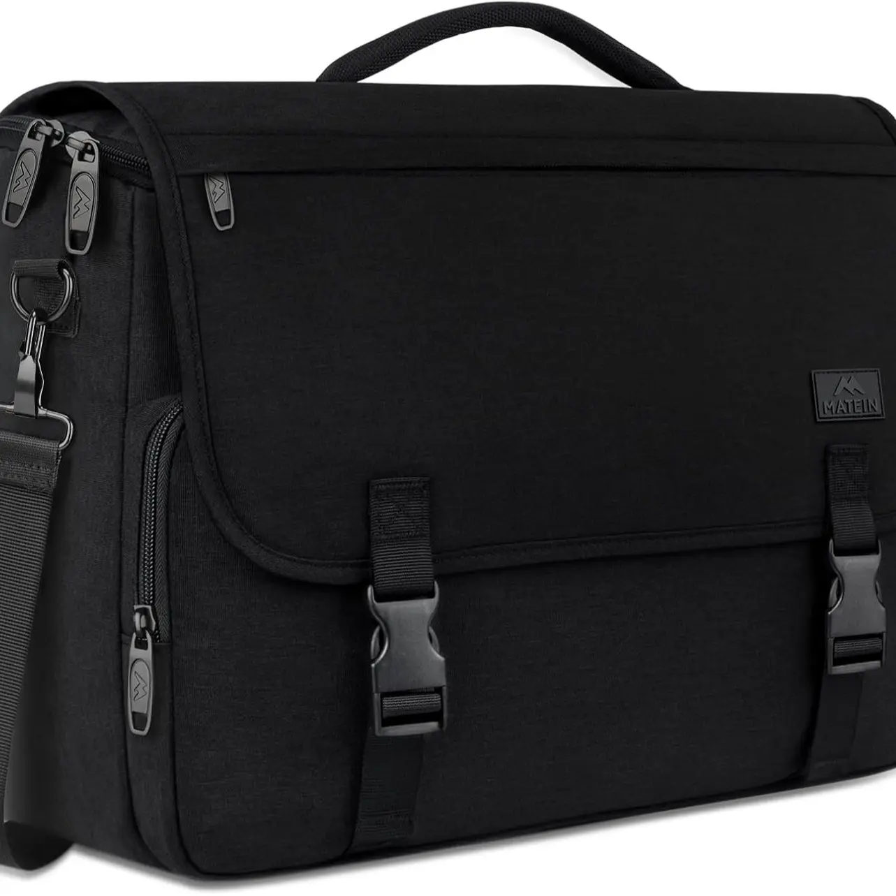 Bag for Men, Briefcases Lightweight Men's Laptop Bag 15.6 inch Water Resistant Crossbody School Satchel Bags Computer Work Office Bag with Shoulder Strap, Black