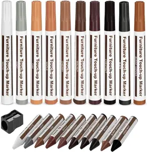 Furniture Repair Kit  Markers Wax Sticks, for Stains, ,  Floors, Tables, Desks, Carpenters, Bedposts, Touch Ups, and Cover Ups (21)