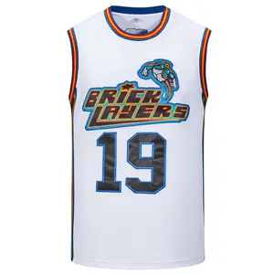 19 White Hollywood Style Basketball Jersey Men’s Plus Size Vintage Throwback Jersey Breathable Big and Tall Uniform Christmas Gift for Him