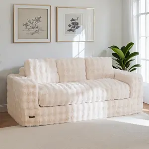 MAXYOYO 3 Seater Sofa for Living Room, Tufted Boneless Couch Bubbled Sofa Couch, Comfy Bean Bag Chair for Bedroom Apartment, No Assembly Needed