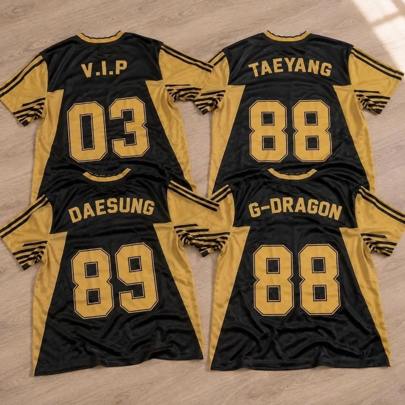 Kpop BIGBANG Jersey Tricot Shirt Gold Black | XX:COSMOS KQ3