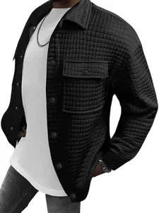 Men's Casual Plaid Workwear Jacket Coat, Fashionable Outerwear Design, Versatile Style Suitable for Leisure & Formal Occasions