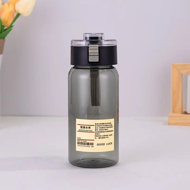 Minimalist MUJI Style Plastic Water Cup High Aesthetic Male and Female Student with Handle Portable Cup Outdoor with Tea Infuser Cup