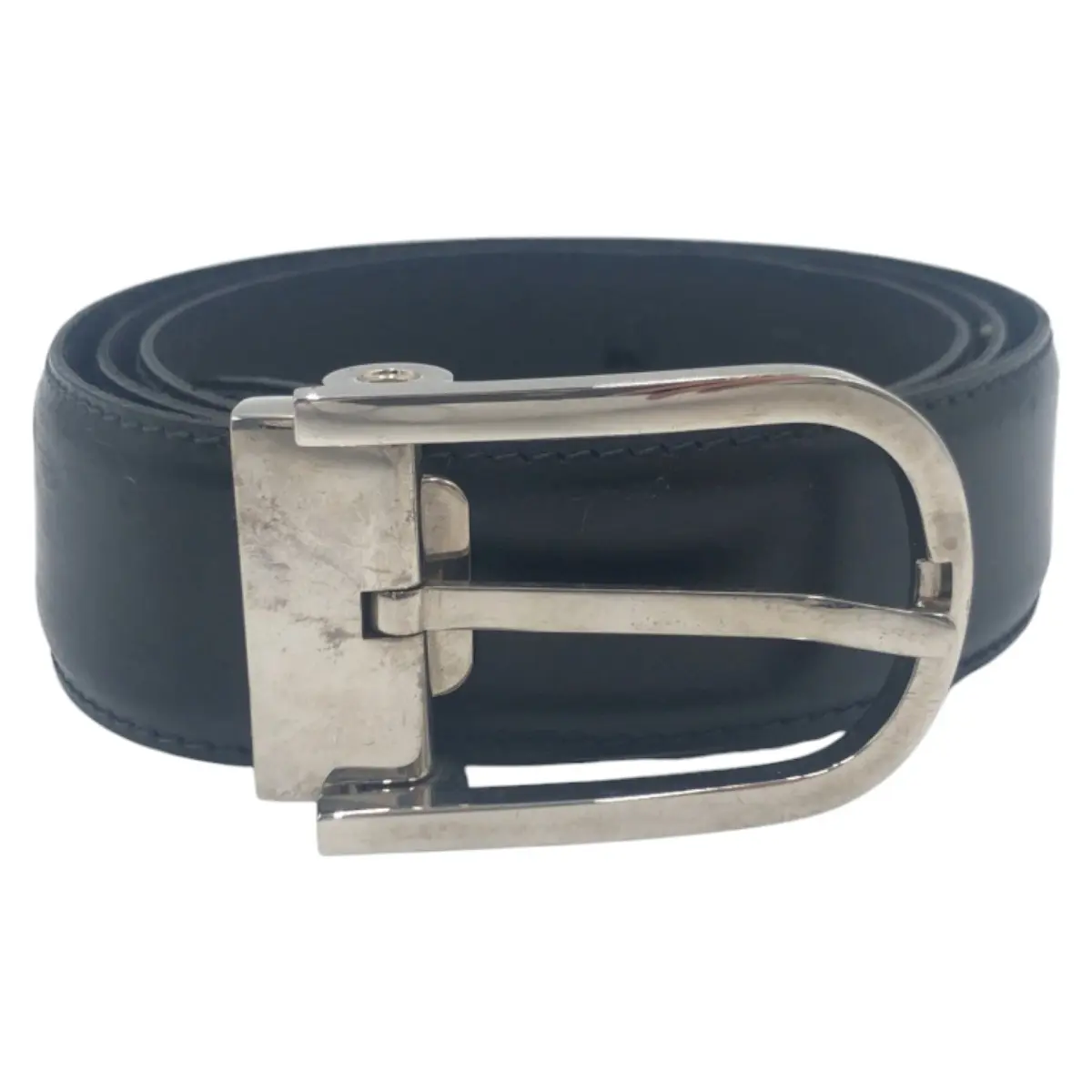 Pre-owned Dunhill Calfskin Small Leather Goods Leather Metal Belt
