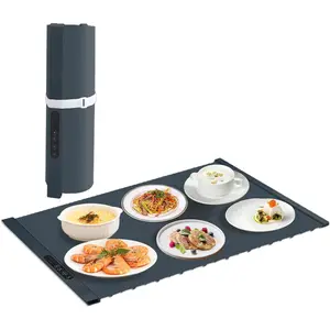Electric Warming Tray, Portable  Full Surface Heating  Warmer Mat, Roll Up Heating Tray to Keep  Warm, 3 Heat Levels fits Family Gatherings, Office, Outdoor,Everyday Use