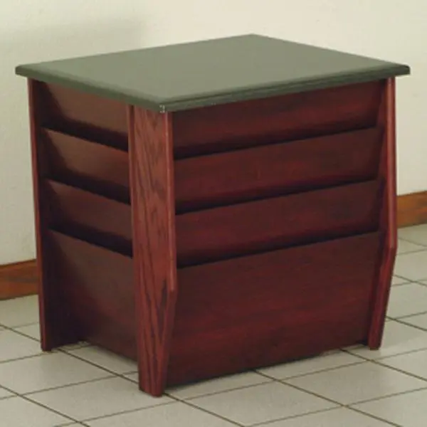 FixtureDisplays® End Table with Magazine Pockets w/Black Granite Look Top 1040245-NF