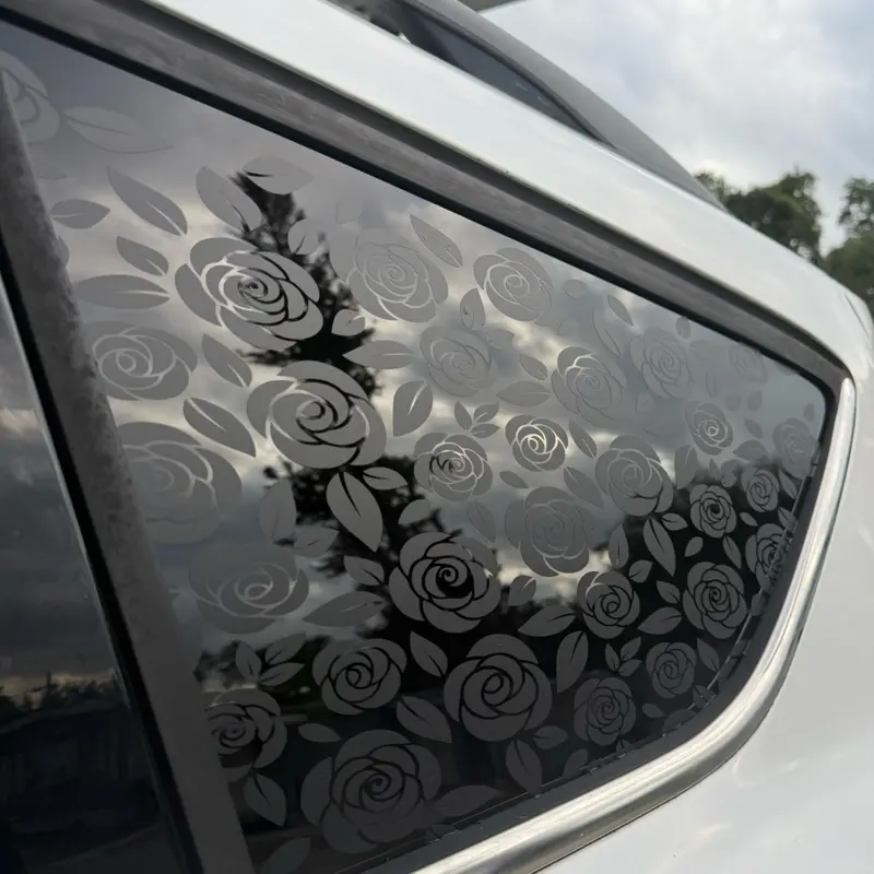 Rose Pattern Car Window Decal for Vehicle Personalization and Style Enhancement