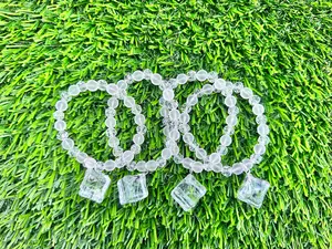 Frost Yourself: Clear White Ice Cube Bead Charm Bracelet