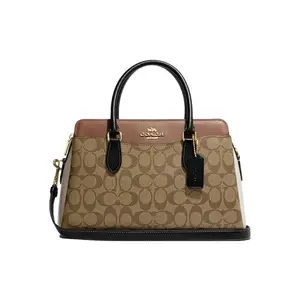 Coach Darcie 32 Crossbody Bag for Women – Two-Tone Monogram Print Coated Canvas and Leather, Brown