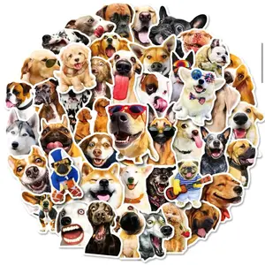 50 pack of funny dog animal stickers. No duplicates and waterproof. Ships from the US within 24 hours