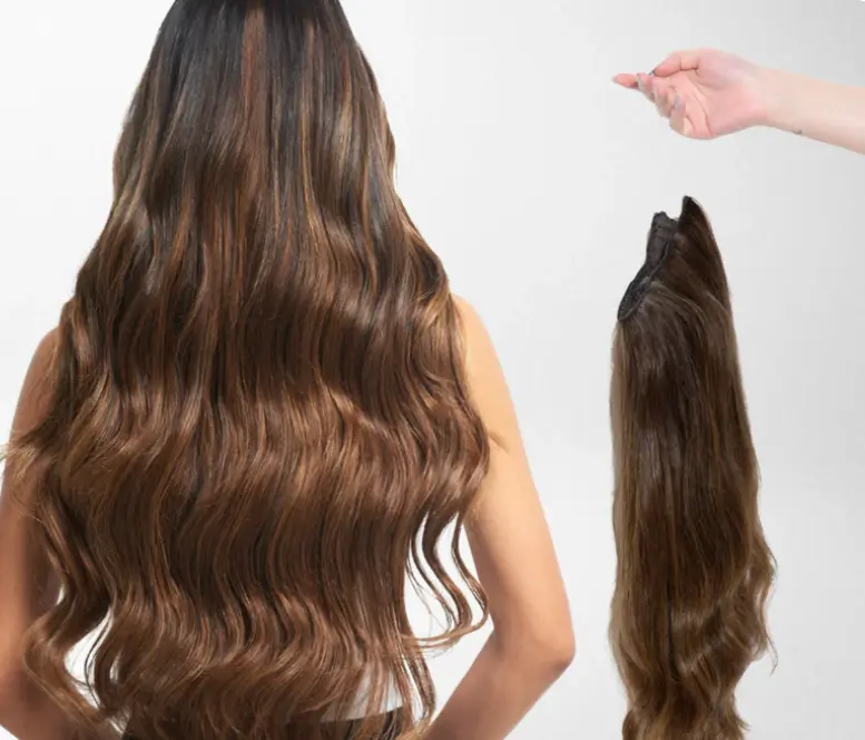 Superior  Classic Halo  Extensions Clip-In Wavy Hair