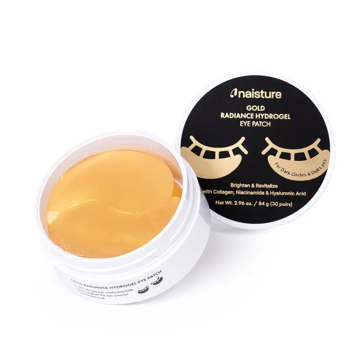 Naisture Gold Radiance Hyaluronic Acid Hydrogel Eye Patch, 84g Fragrance-Free Collagen Blend Skincare Treatment for Brightening Skin