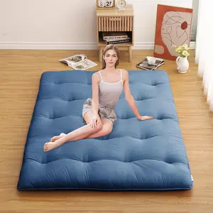 【GARVEE】Full Size Futon Mattress 54" x 80" - Japanese Tatami Floor Mattress, Foldable and Roll-Up Design, Portable for Adults, Ideal for Camping, Travel, and Everyday Use in Navy