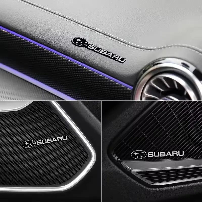 3D Car Stickers Aluminum Emblem Interior Speaker Audio Badge for Subaru Forester Impreza Legacy Outback Wrx Sti Crosstrek Car Interior Decorative Car Decoration