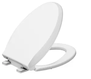 16" Round Commercial Toilet Seat with Built-in Magnetic Potty Training Seat for Adults & Youths. Features Soft Slow-Close, Non-Slip Design, Easy Installation & Cleaning White