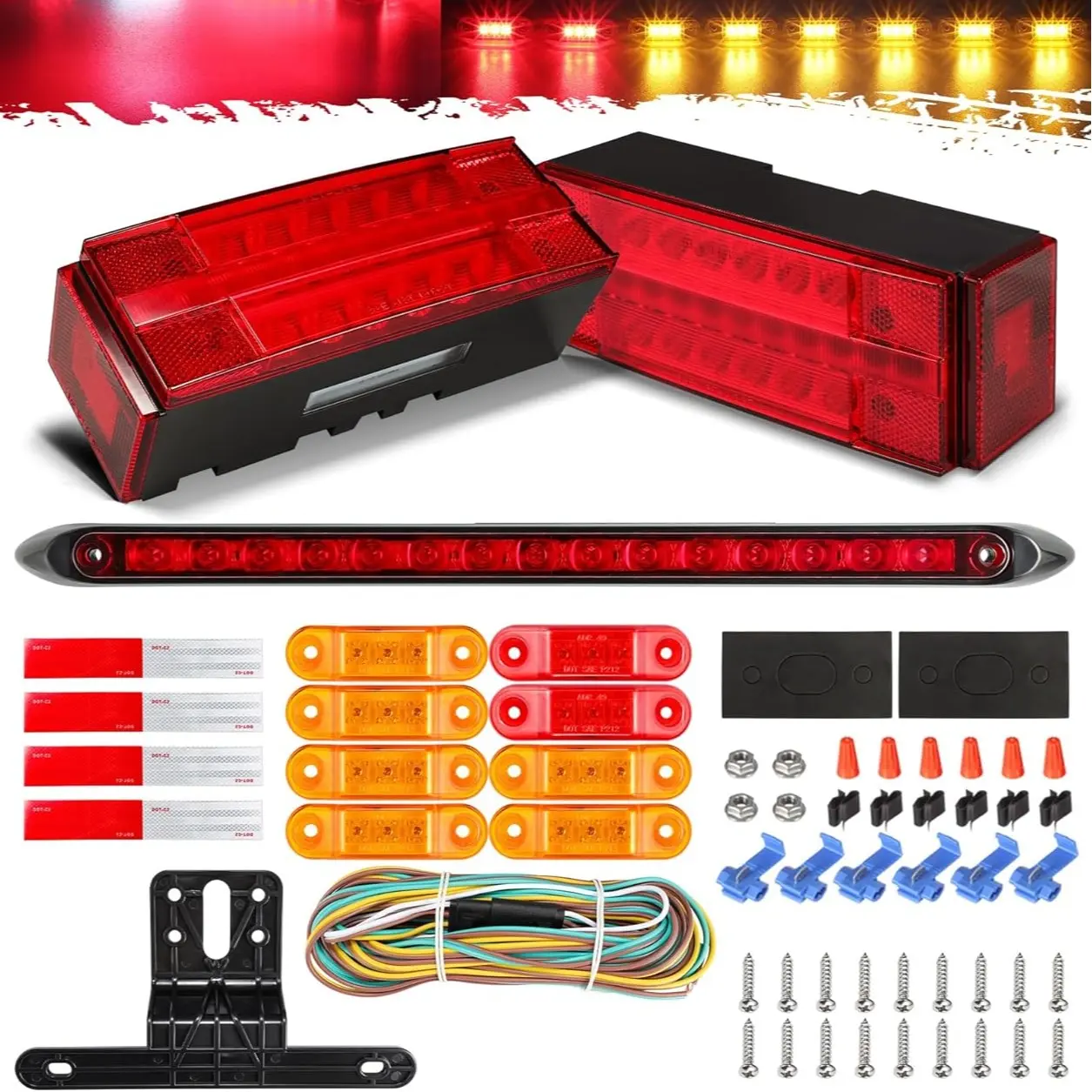 2pcs taillight + 8pcs maker lights +12inch ID Bar