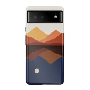 Opposites Attract | Day & Night Colorblock Mountains Google Pixel Case