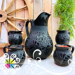 Black Espiga Pato Pitcher Set - 4 Mugs Black Espiga Pato Pitcher Set - 4 Mugs