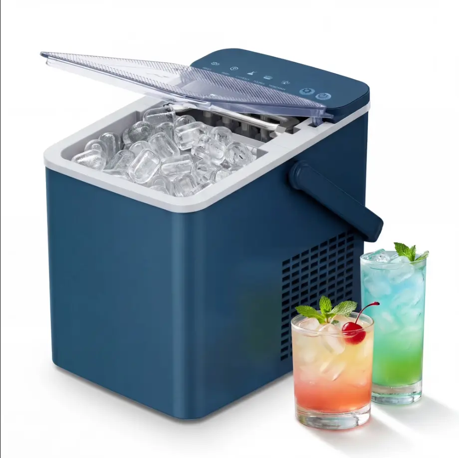 EUHOMY Countertop Ice Maker, 26 lbs/Day Portable Bullet Ice Machine, Self-Cleaning, Compact Design