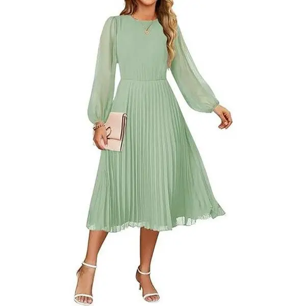 open lace back dress Vina Tiered Pleated Layered Maxi Dress