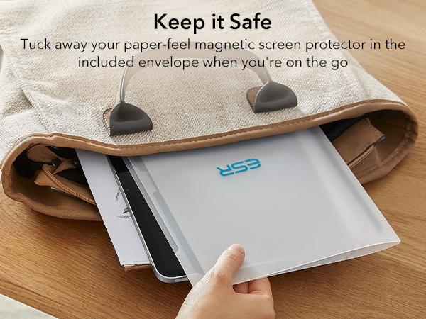 ESR Removable Magnetic Paper-Feel Screen Protector for iPad A16/10, iPad Air 11/13-inch&iPad Pro 11/12.9/13, Anti-Glare, Reusable, Write & Draw Like on Paper, Works with Tempered Glass