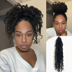 [Style Icon] Virgin Human Hair Crochet Hair Mini Twist Crochet Hair Natural Black Pre-Separated 56g/Bundle - Time-Saving 4 to 5 Bundles Recommended for a Full Head