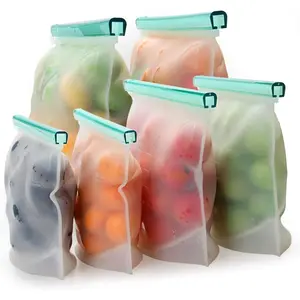 ?Upgrade?  Extra Thick   Storage Bags - 6 Packs Zipper Freezer Bags For Marinate Meats Sandwich, Snack, Cereal,Fruit Meal Prep, Leakproof, Dishwasher-Safe Lunch Storage Bags