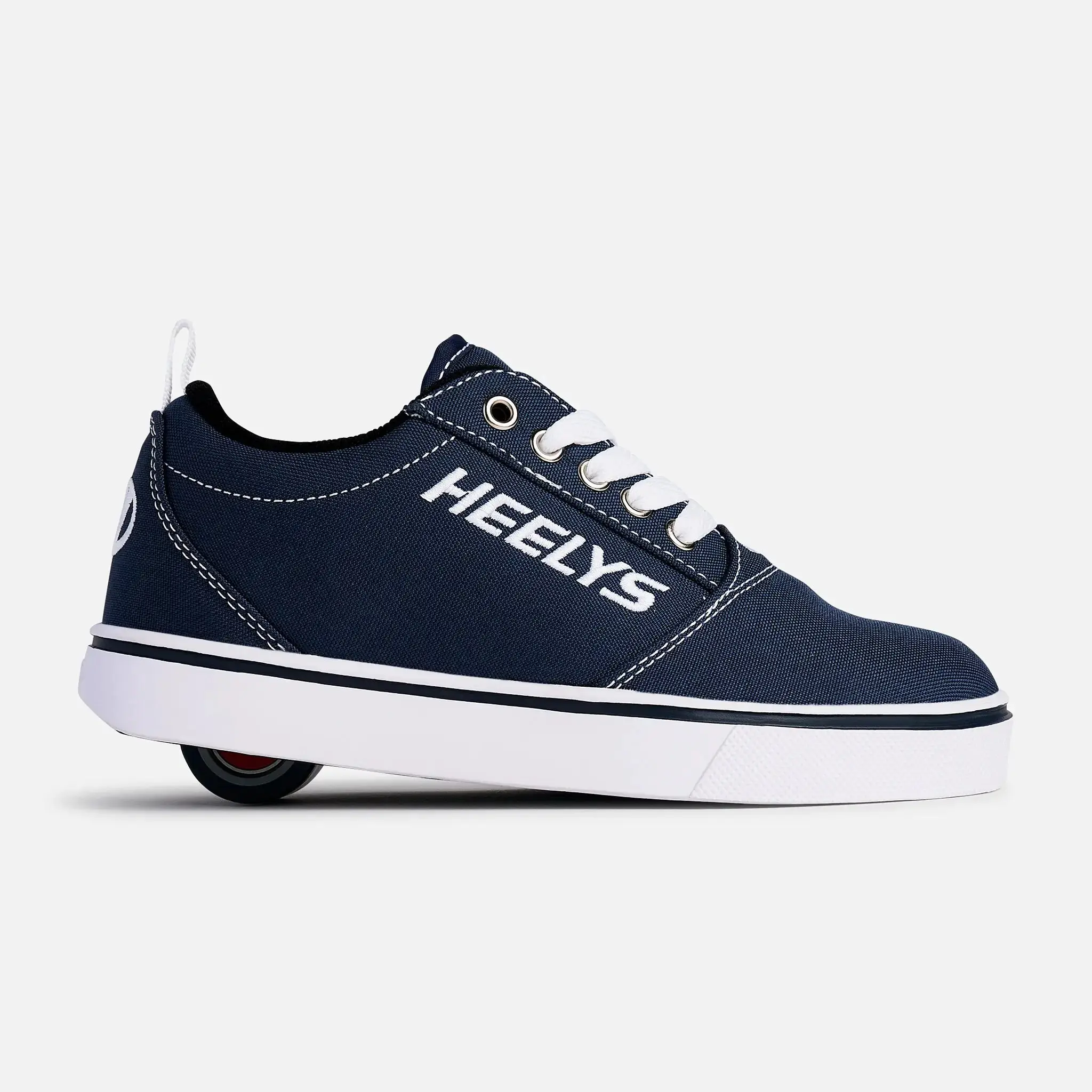 HEELYS Pro 20 Sporty Low Top Canvas Shoes with Wheels for Kids & Adults, Navy Blue Lace-Up Style with ABEC 5 Bearings, Trainer Footwear, Casual Trainers, Laces, Abec 5 Bearers, Skate Style
