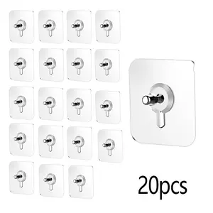 20pcs No-Drill Picture Frame Hanging Kit, Wall Hanging Fastener, Strong Load-Bearing Adhesive, Reusable, Universal for Drywall, Photo Wall Decor Fixing Tool