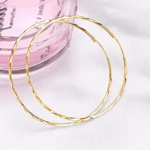 Elegant & Classic Style, 18K Golden Copper Oversize Hoop Studs, Fashion Simply Accessory For Daily Wear & Party non tarnish jewelry