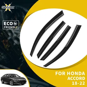 Tape-On Side Window Visors, JDM Mugen Style Car Accessories - 4PCS Vehicle Sun Rain Guards, Vent Wind Deflectors for 4-Door Sedans (2018-2022)