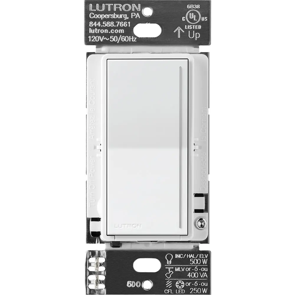 Lutron RadioRA 3 Sunnata RF PRO LED+ Touch Dimmer Switch, 250W, Snow White, RRST-PRO-N-SW