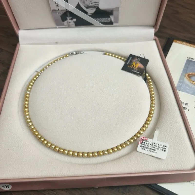 Japanese Akoya Golden Pearl Necklace - Certified Fine Jewelry for Women