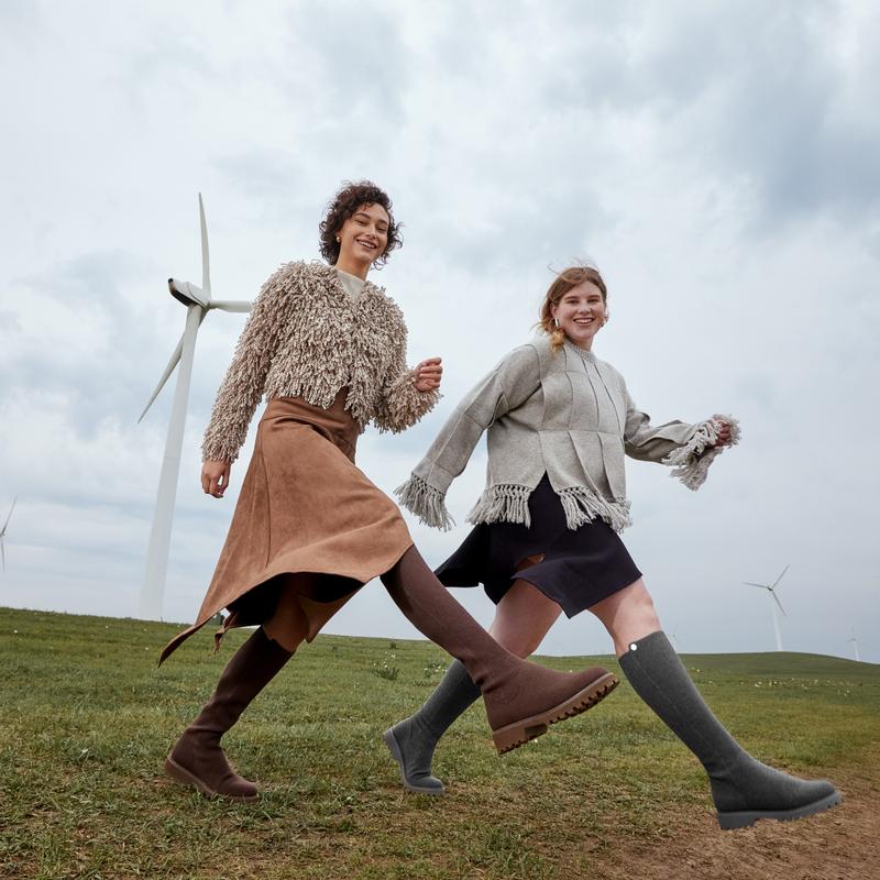 VIVAIA Women Round-Toe Stretchy Wool Knee-High Boots, Wide Calf Friendly, Fashionable and Stylish Boots, Water Repellent Travel Boots, Winter Boots, Knee High Fash high top boot riding Boots (Filipa)