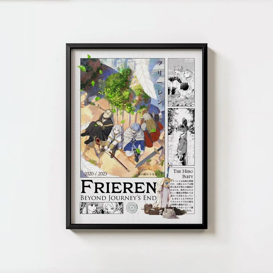 Frieren: Beyond Journey's End Anime Poster, Party of Heroes Art