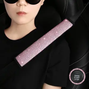 Bling  Seatbelt Covers for Women Girls, Rhinestone   Seat Belt Cushion Pad Cover Protector,  Shine Safety  Pad,  Interior Accessories, 2 count, , 25cm