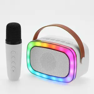 Supersonic IQ-908K Mini Karaoke Bluetooth Speaker with Wireless Mic, RGB Lights, 5V USB Charging, 5W Output, 5 Fun Effects, Portable & Rechargeable