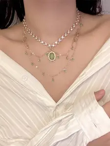 Women's Zirconia Pendant Necklace, Elegant Jewelry Accessory for Women & Girls, Perfect Gift Idea for Special Occasions