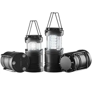 VEVOR LED Camping Lanterns, TikTokShopBlackFriday, 4 Pack, Magnetic Base, Battery Powered Lights, Lightweight Hanging Collapsible Lights, Ideal for Outdoor Camping Hiking, Emergency Survival Lights for Hurricane, Black