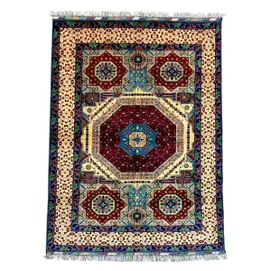 Persian Rug, Golden Medallion – Traditional Oriental Wool Rug 5x7’5”