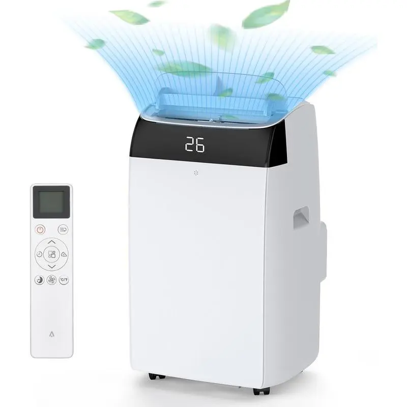 Gaomon 12000 BTU Compact Portable Air Conditioner - 3-in-1 Cooling Modes (AC, Dehumidifier, Fan), Digital Display, Sleep Mode, Timer, Hose, Remote, Easy Window Installation Kit, Cools 350 Sq.ft Bedrooms