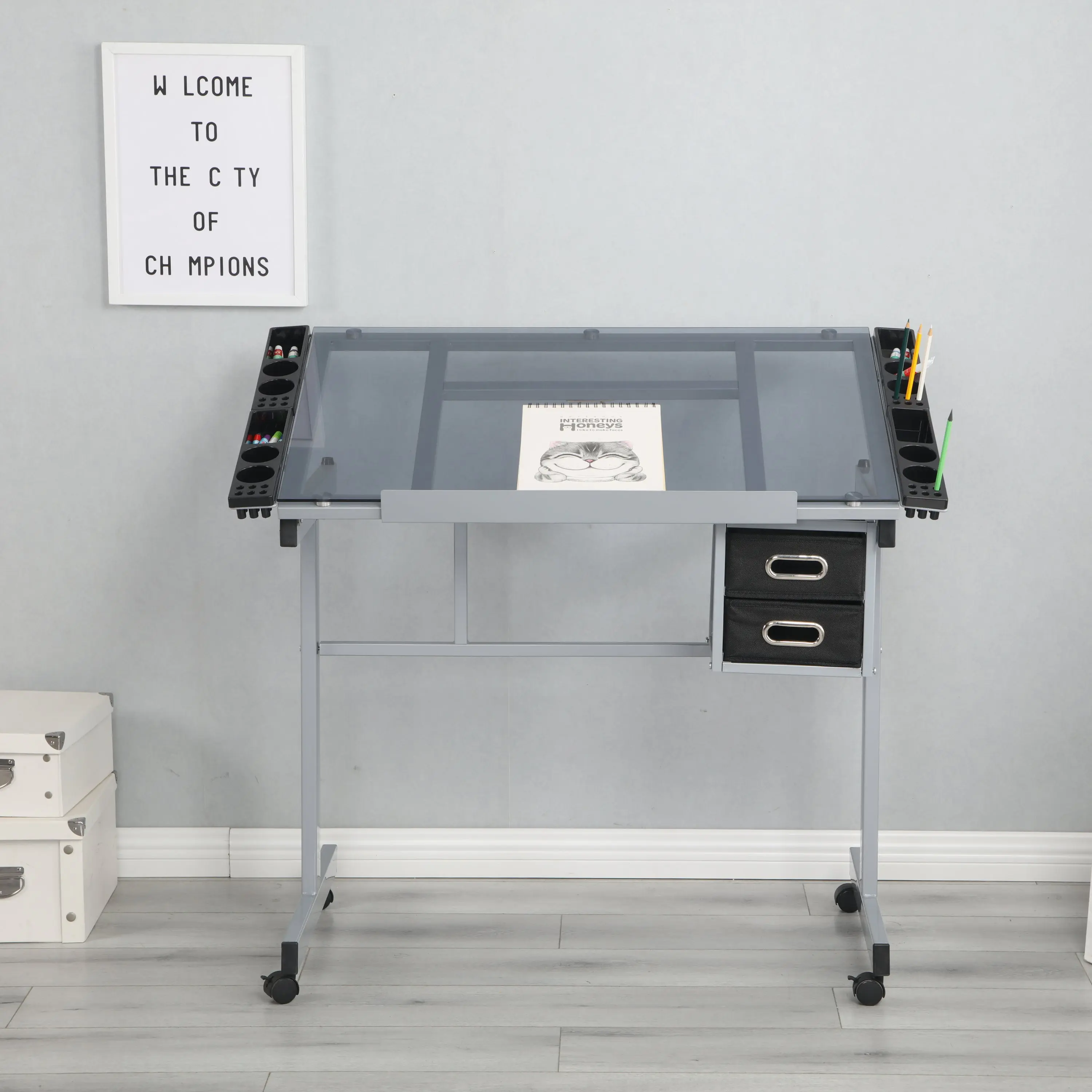 Adjustable Art Drawing Desk Craft Station Drafting