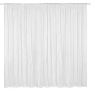 AK Trading 115" x 120" White Chiffon Drapes Panels for Wedding Events & Decor- Backdrop Draping Curtains