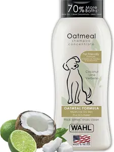 Wahl USA Dry Skin & Itch Relief Pet Shampoo for Dogs – Oatmeal Formula with Coconut Lime Verbena & Pet Friendly Formula, 24 Oz - Model 820004A