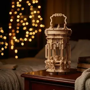 3D Victorian Wooden Lantern Craft Kit DIY Handmade Desktop Decor & Night Light Unique Aesthetic Gift for Adults & Teens