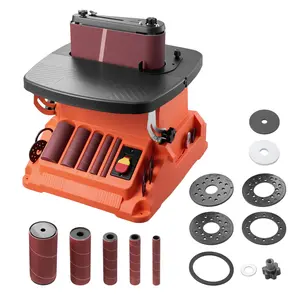 fathersdaygift VEVOR Oscillating Belt and Spindle Sander, 2400RPM Benchtop Spindle Sander with 5/8 Stroke, 5 Sleeves (1/2 - 2) 24x 3.86 Sanding Belt for Woodworking, Furniture Finishing, DIY Projects